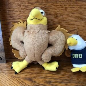 Oral Robert’s University Charming mascot Eagle Plush Duo with Yellow and Brown